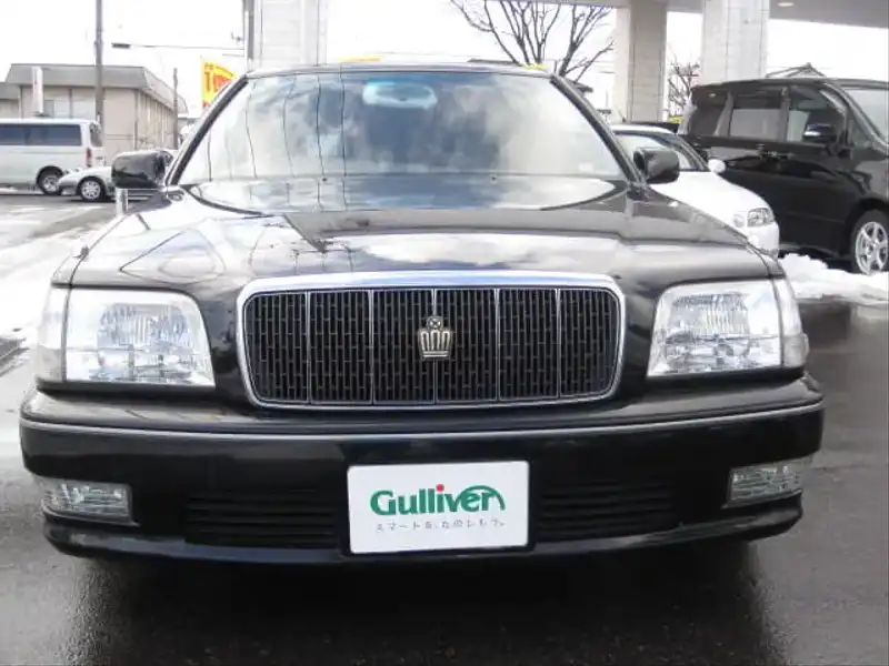 カタログ画像：クラウンマジェスタ（CROWN MAJESTA） Ｅタイプ 1998年8月 GF-JZS155 3000cc ブラック 燃費9.0km / l  フロント