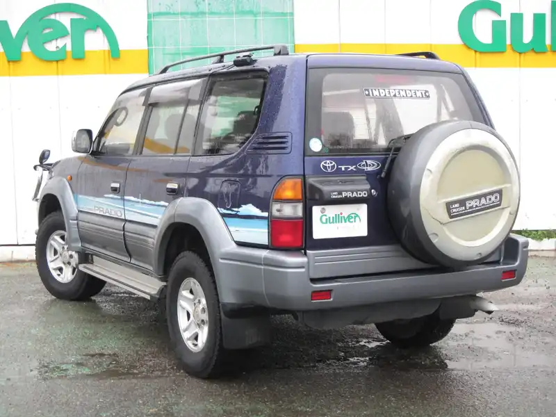 カタログ画像：ランドクルーザープラド（LAND CRUISER PRADO） ＴＺ 1996年5月 KD-KZJ95W 3000cc ダークブルーマイカメタリック バック