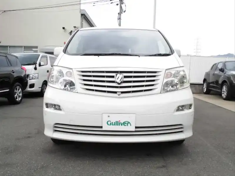 カタログ画像：アルファードＶ（ALPHARD V） ＡＸ トレゾア・アルカンターラバージョン 2004年6月 CBA-ANH15W 2400cc ホワイトパールマイカ 燃費9.4km / l  フロント