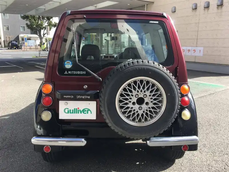 カタログ画像：パジェロジュニア（PAJERO JR） フライング パグ 1997年9月 E-H57A 1100cc サンチャゴレッド バック