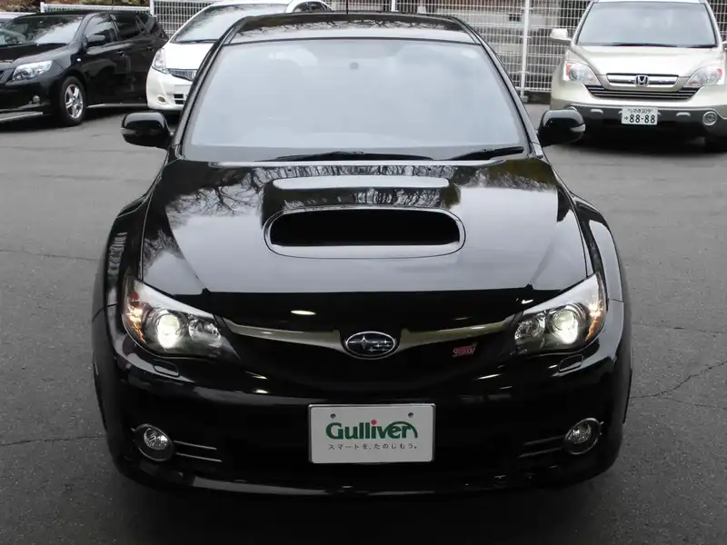 カタログ画像：インプレッサ（IMPREZA） ＷＲＸ ＳＴＩ Ａライン タイプＳ 2010年1月 CBA-GRF 2500cc オブシディアンブラック・パール 燃費10.0km / l  フロント