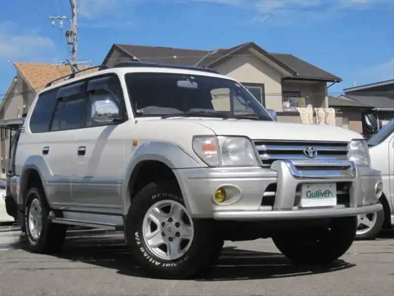 カタログ画像：ランドクルーザープラド（LAND CRUISER PRADO） ＴＸ ５人乗り仕様 パッケージⅡ 1998年1月 E-RZJ95W 2700cc クリスタルシルバーパールメタリック 燃費7.9km / l  メイン（その他）