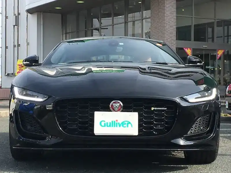 カタログ画像：Ｆタイプ（F-TYPE） Ｒ－ダイナミック クーペ 2020年1月 3BA-J608C 3000cc サントリーニブラック（メタリック） 燃費9.8km / l フロント