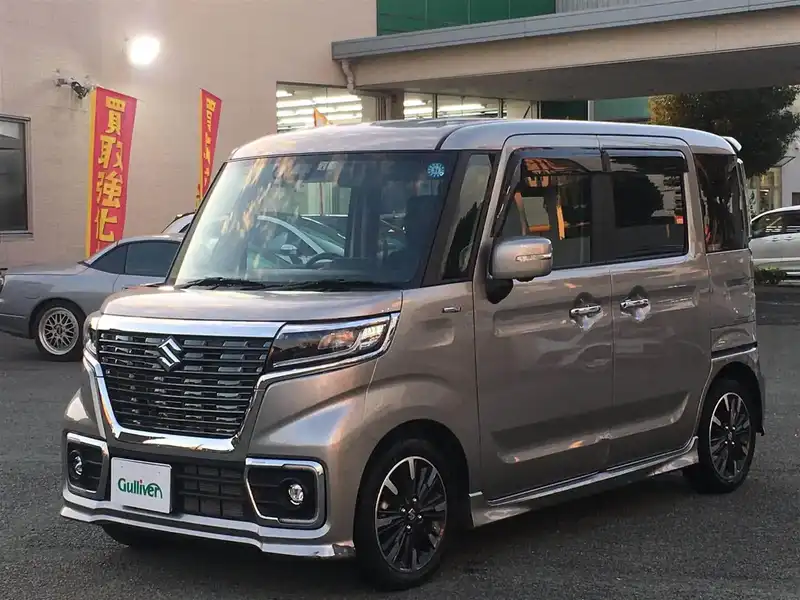 カタログ画像：スペーシアカスタム（SPACIA CUSTOM） ハイブリッドＸＳターボ 2019年10月 DAA-MK53S 660cc スチールシルバーメタリック 燃費24.0km / l 外装