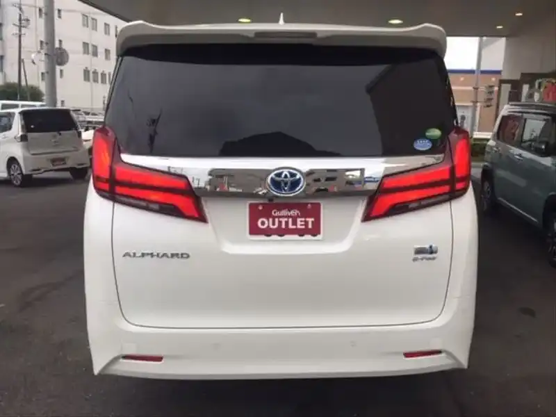 カタログ画像：アルファードハイブリッド（ALPHARD HYBRID） ハイブリッドＧ 2018年10月 DAA-AYH30W 2500cc ラグジュアリーホワイトパールクリスタルシャインガラスフレークorホワイトパールクリスタルシャイン 燃費18.4km / l バック