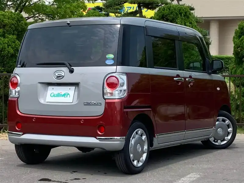 カタログ画像：ムーヴキャンバス（MOVE CANBUS） Ｇ ＳＡⅢ 2019年10月 5BA-LA810S 660cc スムースグレーマイカメタリック×ファイアークォーツレッドメタリック 燃費19.6km / l バック