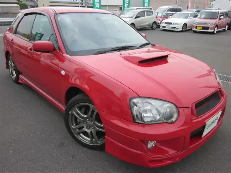 カタログ画像：インプレッサスポーツワゴン（IMPREZA SPORTS WAGON） ＷＲＸ 2003年9月 TA-GGA 2000cc ソリッドレッド 燃費11.8km / l  メイン（その他）