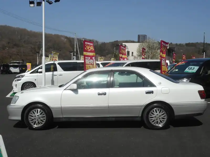 カタログ画像：クラウン（CROWN） ロイヤルエクストラＦｏｕｒ Ｑパッケージ 1999年9月 GH-JZS173 2500cc フロスティホワイトトーニング 燃費9.2km / l  外装