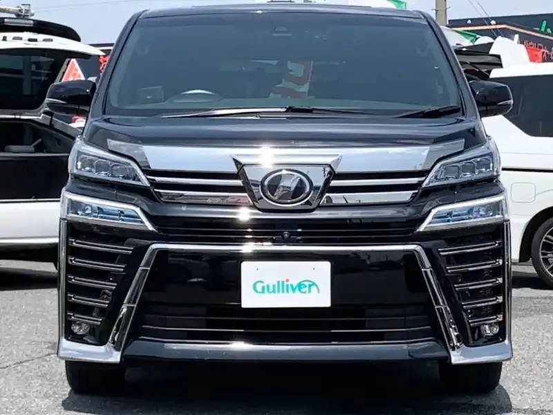 カタログ画像：ヴェルファイア（VELLFIRE） ３．５エグゼクティブラウンジＺ 2018年10月 DBA-GGH35W 3500cc ブラック 燃費10.4km / l フロント