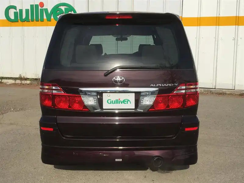 カタログ画像：アルファードＶ（ALPHARD V） ＡＸ Ｌエディション 2007年6月 DBA-ANH15W 2400cc ブラッキッシュレッドマイカ 燃費9.4km / l  バック