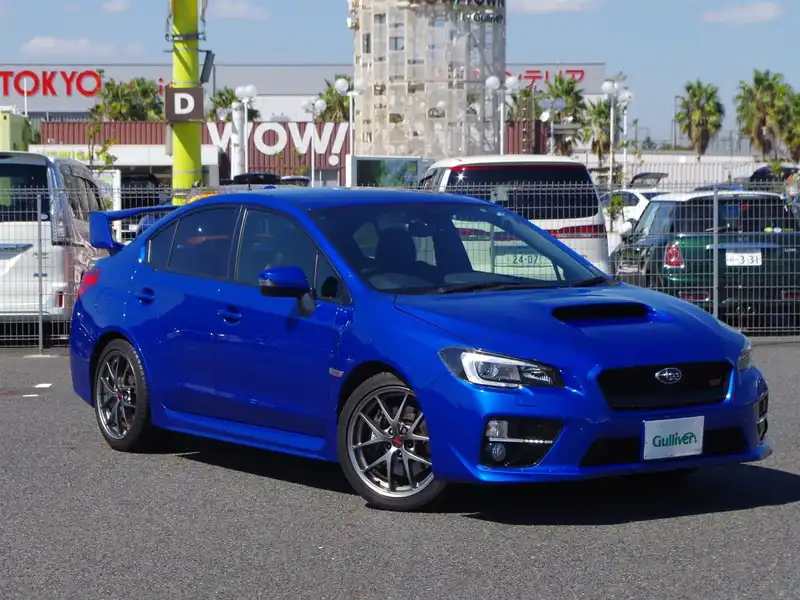 カタログ画像：ＷＲＸ ＳＴＩ（WRX STI） ＳＴＩ タイプＳ 2015年6月 CBA-VAB 2000cc ＷＲブルー・パール 燃費9.4km / l フロント