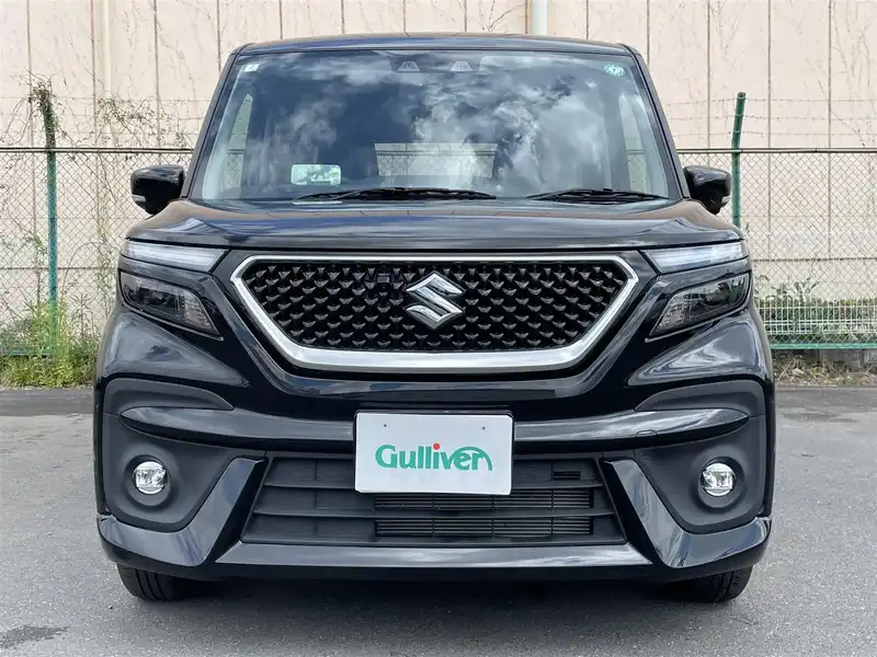 カタログ画像：ソリオバンディット（SOLIO BANDIT） ハイブリッドＭＶ 2023年5月 5AA-MA37S 1200cc スーパーブラックパール 燃費19.6km / l フロント