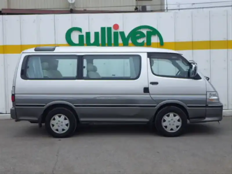 カタログ画像：ハイエースワゴン（HIACE WAGON） スーパーカスタムＧ ミドルルーフ（トリプルムーンルーフ） 1999年7月 KH-KZH100G 3000cc マーベラスシルバートーニング 燃費9.5km / l  外装