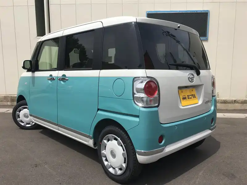 カタログ画像：ムーヴキャンバス（MOVE CANBUS） Ｘメイクアップリミテッド ＳＡⅢ 2018年9月 5BA-LA800S 660cc パールホワイトIII×ファインミントメタリック 燃費20.6km / l バック