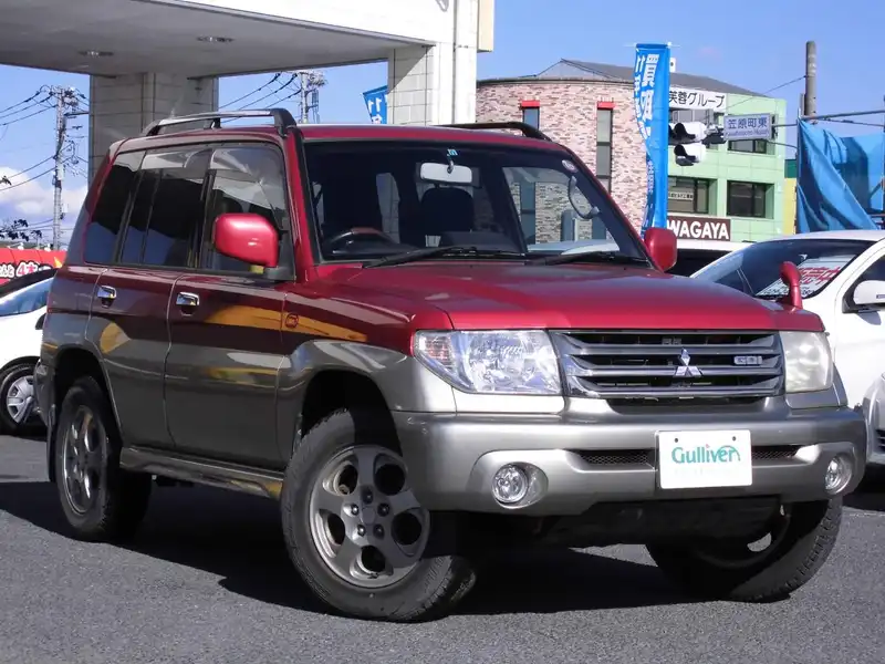 カタログ画像：パジェロイオ（PAJERO IO） ソレント 2004年4月 TA-H77W 2000cc ディープレッドマイカ／ウォームシルバーメタリック（２トーン） メイン（その他）