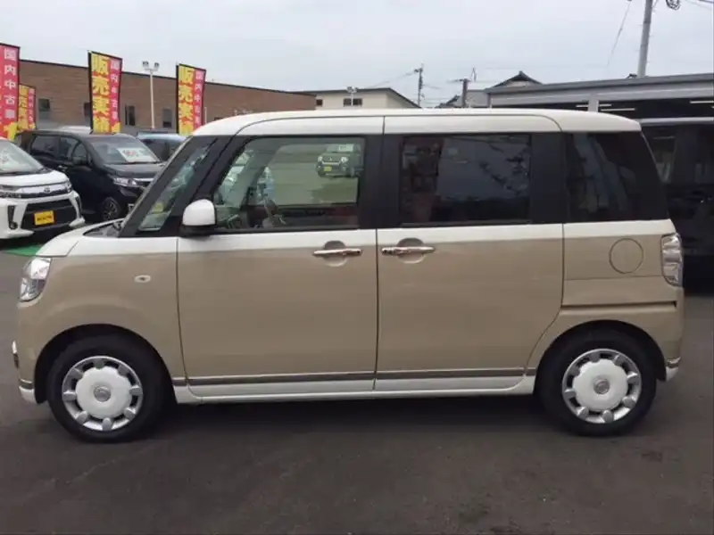 カタログ画像：ムーヴキャンバス（MOVE CANBUS） Ｘメイクアップリミテッド ＳＡⅢ 2018年9月 5BA-LA810S 660cc パールホワイトIII×ナチュラルベージュマイカメタリック 燃費19.6km / l 外装