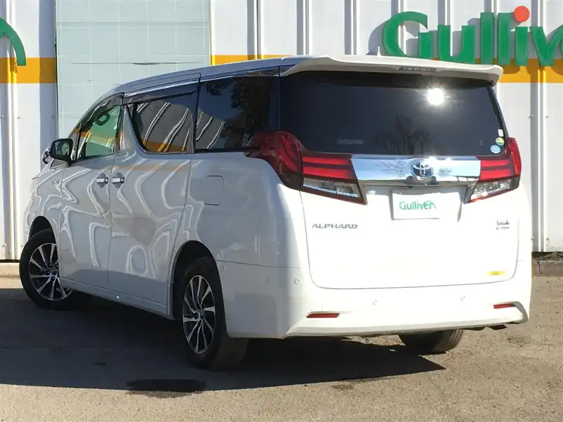 カタログ画像：アルファードハイブリッド（ALPHARD HYBRID） ハイブリッドＧ Ｆパッケージ 2015年1月 DAA-AYH30W 2500cc ラグジュアリーホワイトパールクリスタルシャインガラスフレークorホワイトパールクリスタルシャイン 燃費18.4km / l バック