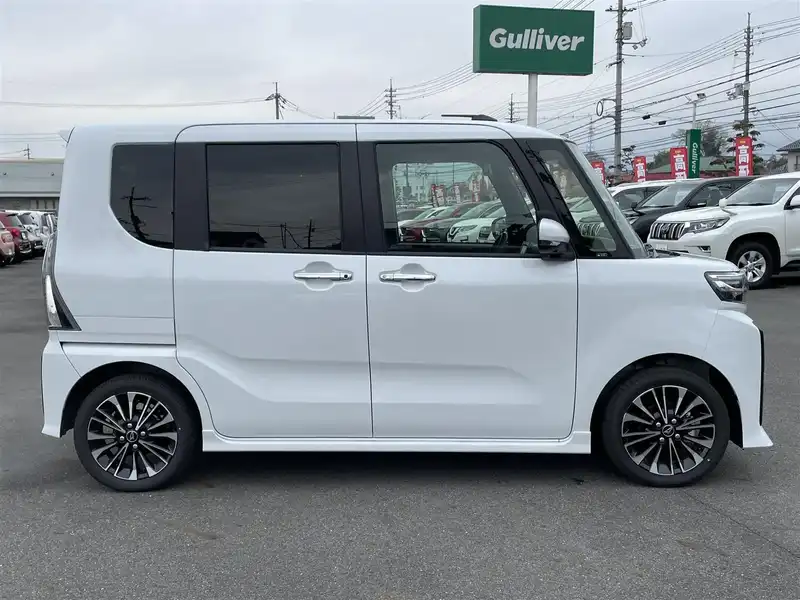 カタログ画像：タント（TANTO） カスタムＲＳ ｅｃｏ ＩＤＬＥ非装着車 2024年10月 5BA-LA650S 660cc ブラックマイカメタリック×シャイニングホワイトパールorシャイニングホワイトパール 燃費18.7km / l 外装