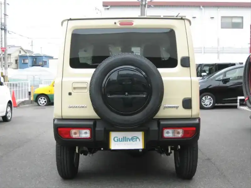 カタログ画像：ジムニー（JIMNY） ＸＬ スズキセーフティサポート装着車 2021年10月 3BA-JB64W 660cc ホワイト 燃費16.2km / l バック