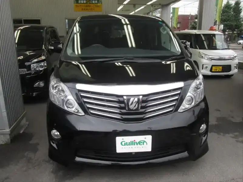 カタログ画像：アルファード（ALPHARD） ３５０Ｓ サイドリフトアップシート装着車 2008年5月 DBA-GGH25W 3500cc ブラック 燃費9.1km / l  フロント