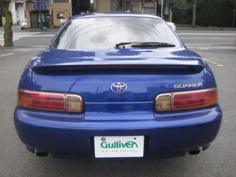 カタログ画像：ソアラ（SOARER） ３．０ＧＴ Ｇパッケージ装着車 1997年8月 E-JZZ31 3000cc ブルーマイカメタリック 燃費9.3km / l  バック