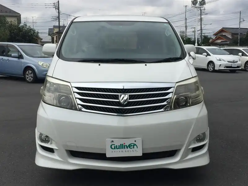 カタログ画像：アルファードＧ（ALPHARD G） ＡＳ リミテッド・デュアルＡＶＮスペシャル 2005年9月 DBA-ANH10W 2400cc ホワイトパールマイカ 燃費9.7km / l  フロント