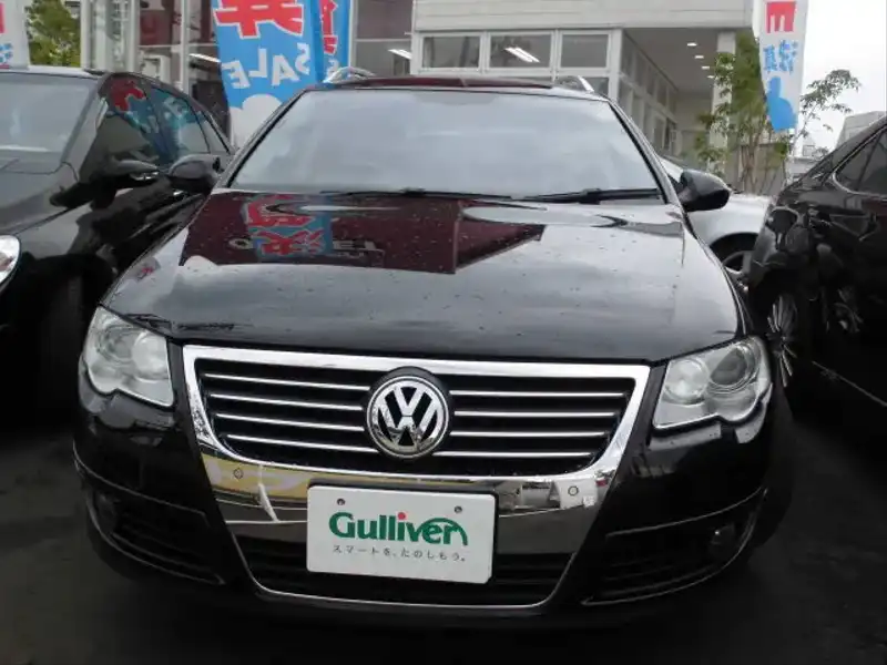 カタログ画像：パサートヴァリアント（PASSAT VARIANT） Ｖ６ ４モーション 2009年1月 ABA-3CAXZF 3200cc ディープブラックパールエフェクト 燃費10.2km / l  フロント