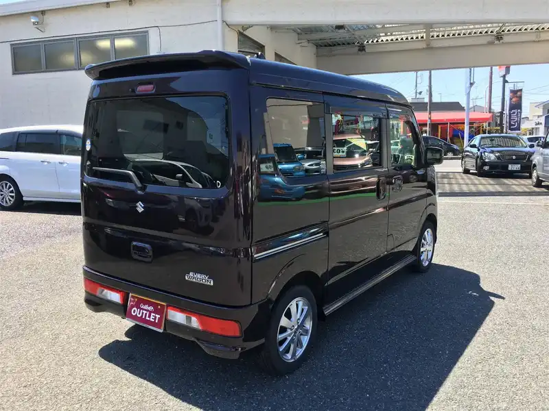 カタログ画像：エブリイワゴン（EVERY WAGON） ＰＺターボ ハイルーフ 2015年2月 ABA-DA17W 660cc ムーンライトバイオレットパールメタリック 燃費14.6km / l バック