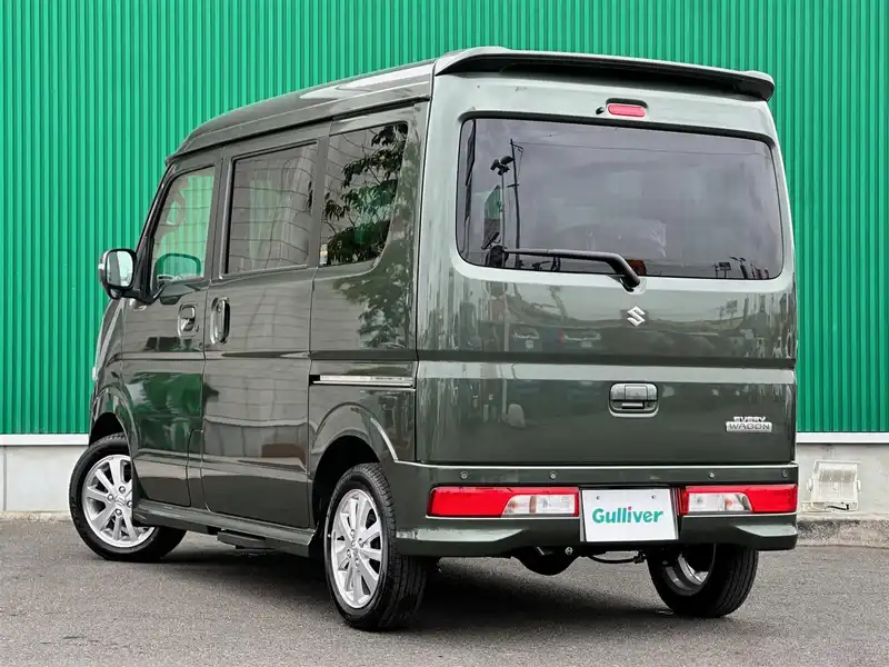 カタログ画像：エブリイワゴン（EVERY WAGON） ＰＺターボスペシャル 標準ルーフ 2024年2月 3BA-DA17W 660cc ブルーイッシュブラックパール３ 燃費15.1km / l バック