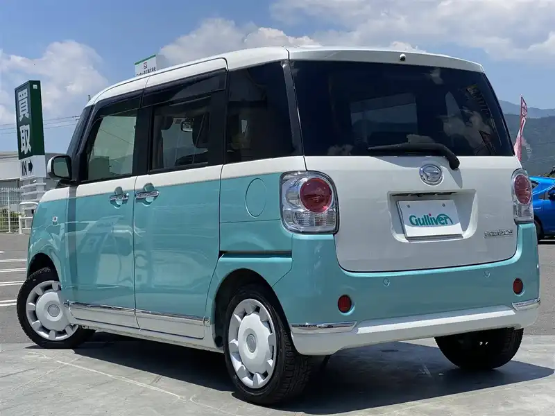 カタログ画像：ムーヴキャンバス（MOVE CANBUS） ＧメイクアップＶＳ ＳＡⅢ 2020年12月 5BA-LA800S 660cc パールホワイトⅢ×ファインミントメタリック 燃費20.6km / l バック