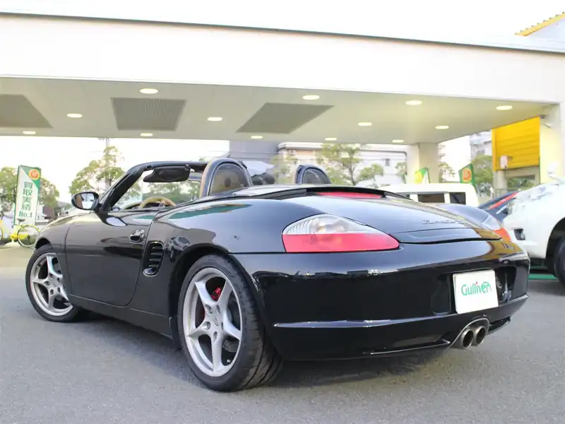 カタログ画像：ボクスター（BOXSTER） ボクスターＳ 2003年9月 GH-98624 3200cc ブラックorバサルトブラックメタリック 燃費8.5km / l  バック