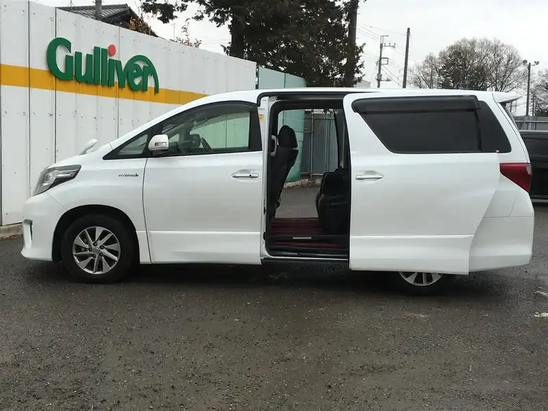 カタログ画像：アルファードハイブリッド（ALPHARD HYBRID） ハイブリッドＳＲ プレミアムシートパッケージ 2012年9月 DAA-ATH20W 2400cc ホワイトパールクリスタルシャイン 燃費16.2km / l 外装