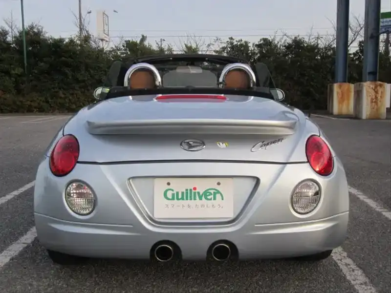 カタログ画像：コペン（COPEN） タンレザーエディション 2007年9月 ABA-L880K 660cc ＤＣ・ブライトシルバーメタリック 燃費15.2km / l  バック