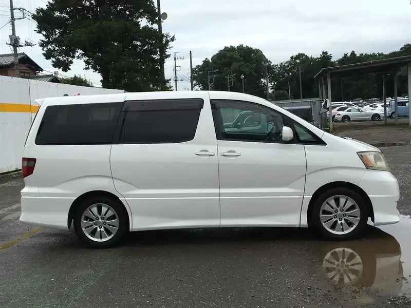 カタログ画像：アルファードＧ（ALPHARD G） ＭＳ 2003年7月 TA-MNH15W 3000cc ホワイトパールマイカ 燃費8.6km / l  外装