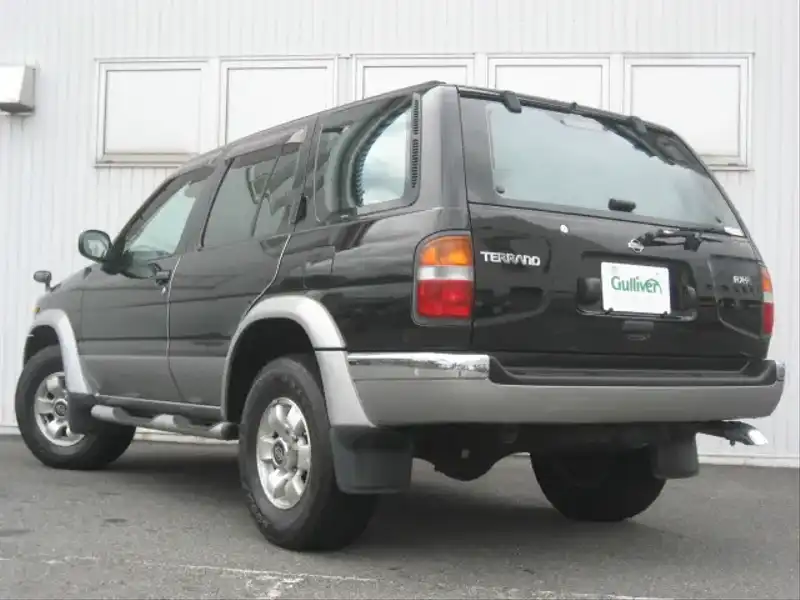 カタログ画像：テラノ（TERRANO） ワイドボディ オールモード４×４ ＲＸ－Ｒ 1997年6月 KD-PR50 2700cc ブラック／ソニックシルバー（Ｍ）ツートーン（スーパーファインハードコート） バック