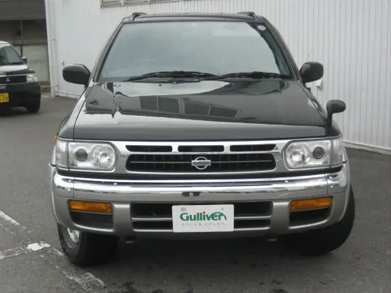 カタログ画像：テラノ（TERRANO） ワイドボディ オールモード４×４ ＲＸ－Ｒ 1997年6月 KD-PR50 2700cc ブラック／ソニックシルバー（Ｍ）ツートーン（スーパーファインハードコート） フロント