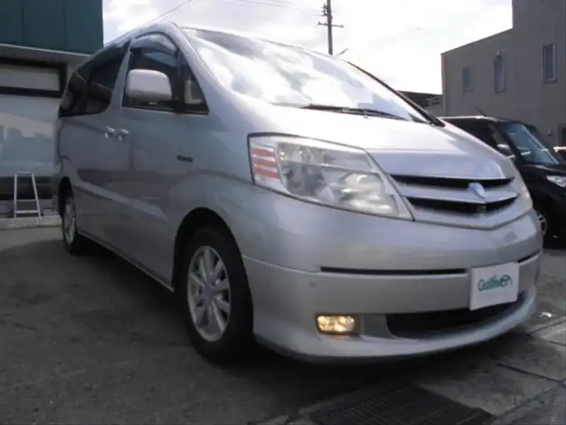 カタログ画像：アルファードハイブリッド（ALPHARD HYBRID） Ｇエディション サイドリフトアップシート装着車 2004年2月 CAA-ATH10W 2400cc シルバーメタリック 燃費16.4km / l  メイン