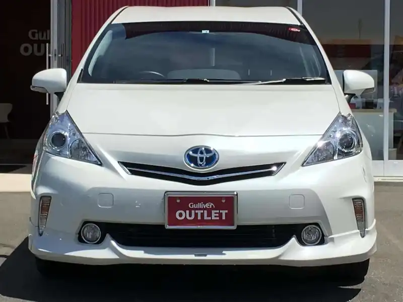 カタログ画像：プリウスα（PRIUS ALPHA） Ｓ チューン ブラック 2014年4月 DAA-ZVW40W 1800cc ホワイトパールクリスタルシャイン 燃費26.2km / l フロント