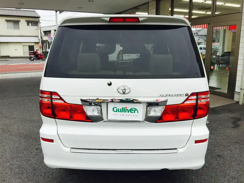 カタログ画像：アルファードＶ（ALPHARD V） ＡＸ Ｌエディション 2007年6月 DBA-ANH15W 2400cc ホワイトパールクリスタルシャイン 燃費9.4km / l  バック