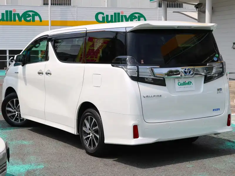 カタログ画像：ヴェルファイアハイブリッド（VELLFIRE HYBRID） ハイブリッドＺＲ Ｇエディション 2015年1月 DAA-AYH30W 2500cc ホワイトパールクリスタルシャイン 燃費18.4km / l バック