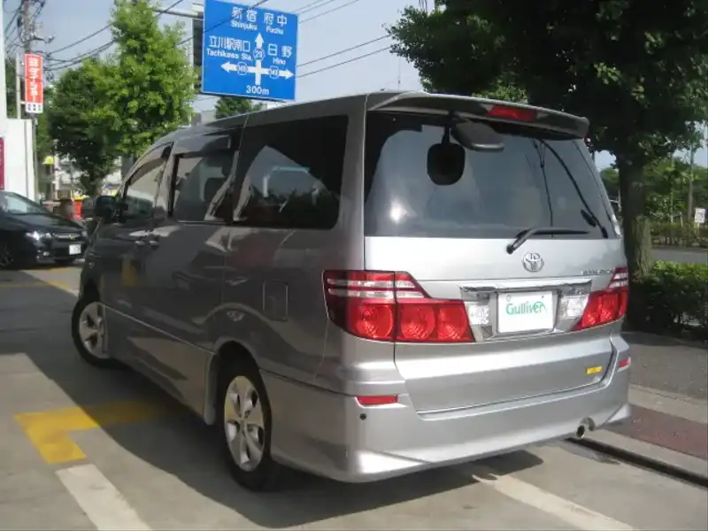 カタログ画像：アルファードＧ（ALPHARD G） ＡＳ プライムセレクションⅡ 2007年6月 DBA-ANH15W 2400cc グレーメタリック 燃費9.4km / l  バック