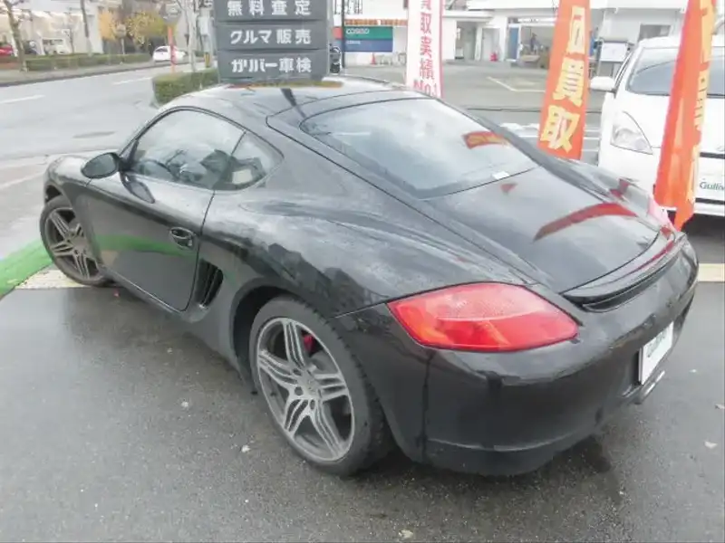 カタログ画像：ケイマン（CAYMAN） ケイマンＳ ポルシェデザインエディション１ 2007年8月 ABA-98721 3400cc ブラック 燃費7.9km / l  バック