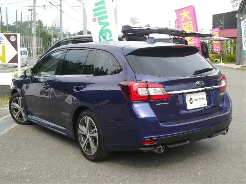 カタログ画像：レヴォーグ（LEVORG） １．６ＧＴアイサイト 2015年4月 DBA-VM4 1600cc ラピスブルー・パール 燃費17.6km / l バック