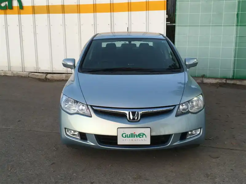 カタログ画像：シビックハイブリッド（CIVIC HYBRID） ＭＸＳＴ 2007年9月 DAA-FD3 1300cc フローライトシルバー・メタリック 燃費26.0km / l  フロント