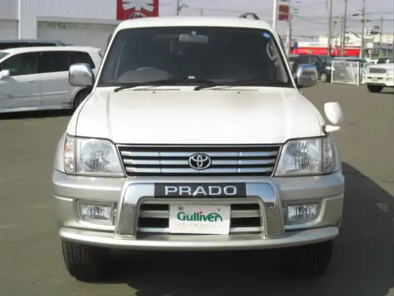 カタログ画像：ランドクルーザープラド（LAND CRUISER PRADO） ＴＸ 2000年7月 KH-KDJ95W 3000cc クリスタルシルバーパールメタリック 燃費11.6km / l  フロント