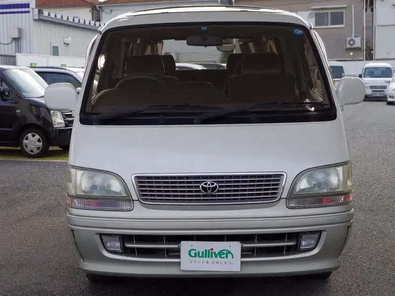 カタログ画像：ハイエースワゴン（HIACE WAGON） リビングサルーンＥＸ 電動カーテン付 1998年8月 E-RZH101G 2400cc スプリームパールトーニング 燃費7.6km / l  フロント