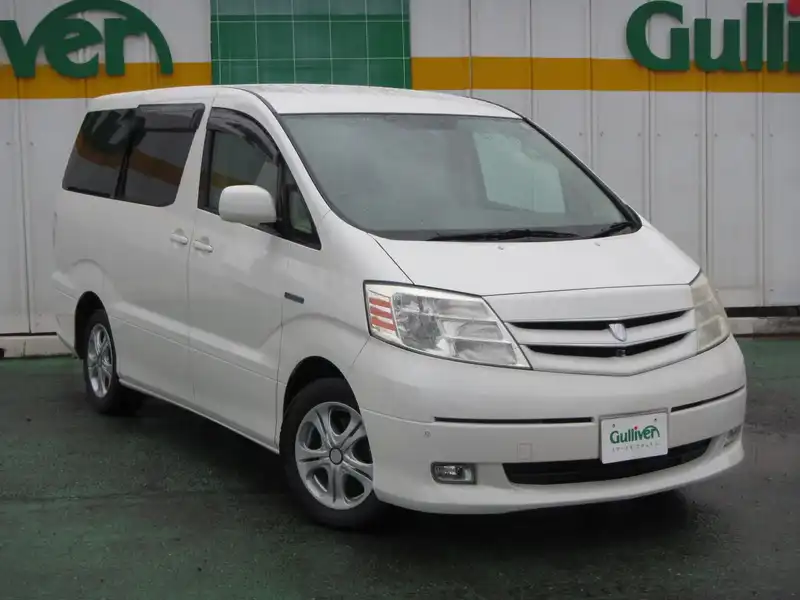 カタログ画像：アルファードハイブリッド（ALPHARD HYBRID） Ｇエディション 2004年4月 CAA-ATH10W 2400cc ホワイトパールマイカ 燃費17.2km / l  メイン