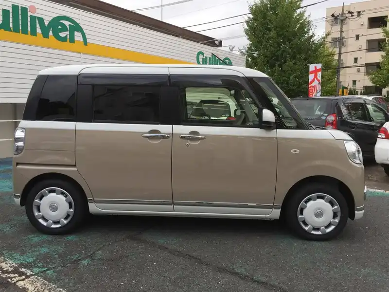 カタログ画像：ムーヴキャンバス（MOVE CANBUS） Ｇメイクアップリミテッド ＳＡⅢ 2018年9月 5BA-LA800S 660cc パールホワイトIII×ナチュラルベージュマイカメタリック 燃費20.6km / l 外装