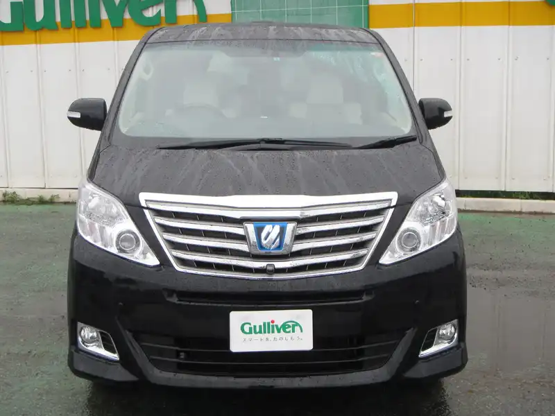 カタログ画像：アルファードハイブリッド（ALPHARD HYBRID） ハイブリッドＧ プレミアムシートパッケージ 2012年9月 DAA-ATH20W 2400cc ブラック 燃費16.2km / l フロント