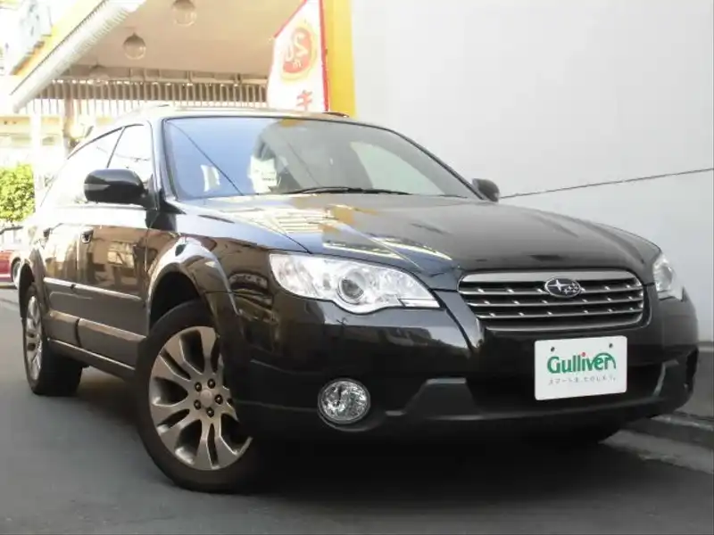 カタログ画像：レガシィアウトバック（LEGACY OUTBACK） ２．５ｉ プレミアムレザーリミテッド 2008年10月 DBA-BP9 2500cc オブシディアンブラック・パール 燃費13.0km / l  メイン